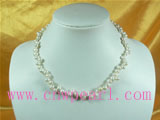 6-7mm white side-drilled freshwater pearl necklace